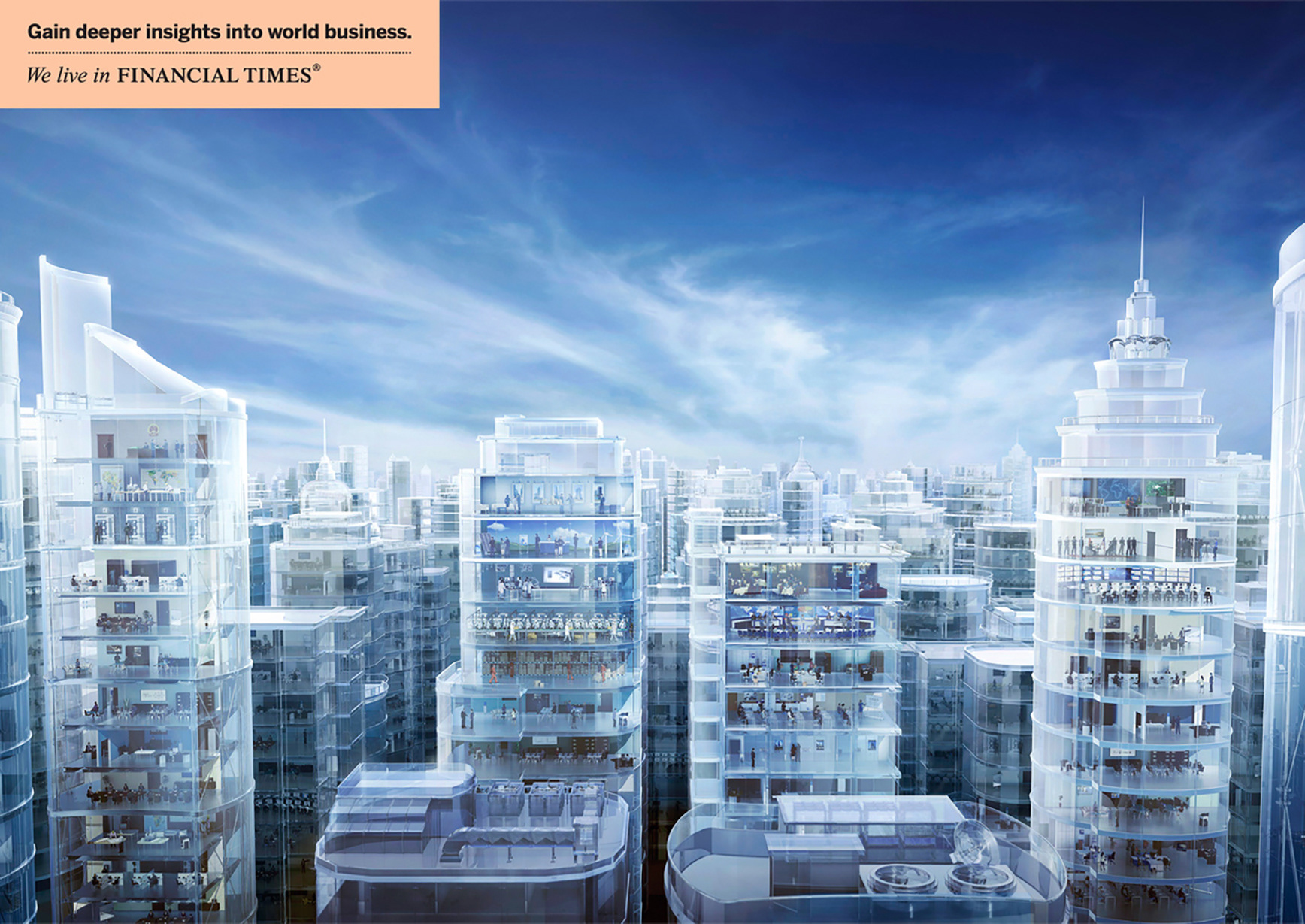 The Glass City for Financial Times. Campaign image.