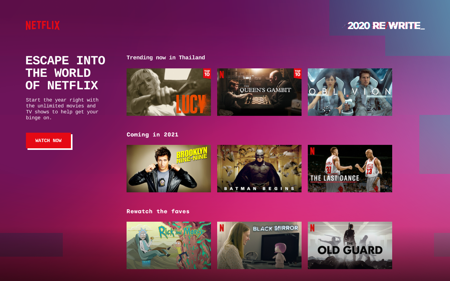 2020 Re/Write for Netflix. Campaign image.